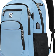 Laptop Backpack,Business Travel Anti Theft Slim Durable Laptops Backpack with USB Charging Port,Water Resistant College Computer Bag for Women & Men Fits 15.6 Inch Laptop and Notebook-Pale Blue