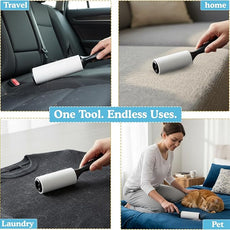 Extra Sticky Lint Roller Set 6 Pack 540 Sheets Wide Lint Remover Refills with 2 Easy Grip Handles Pet Hair Remover for Clothes Furniture Car Seats Bedding Couch Carpet and Laundry