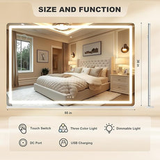 Hasipu Vanity Mirror with Lights, 55.1