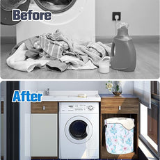 Cactus Flowers Laundry Basket Pink Floral Foldable Oxford Cloth Funny Tote Bag Laundry Hamper Clothes Storage Bucket Organizer For Bathroom/Laundry Storage/Bedroom 17.7x13.7 Inch