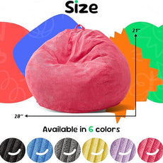 Hobestluk 2.5FT Bean Bag Chair Beanbags Small Bean Bag Chair with Filler Included Teardrop Bean Bag with Removable Cover for Bedroom Living Room (Small, Pink)