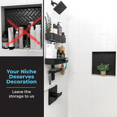 Rust Resistant Hygienic Shower Caddy – Hanging Bathroom Organizer with Adjustable Shelves, Easy Clean Trays & Magnetic Hooks for DIY Remodels & Shower Niches - Graphite