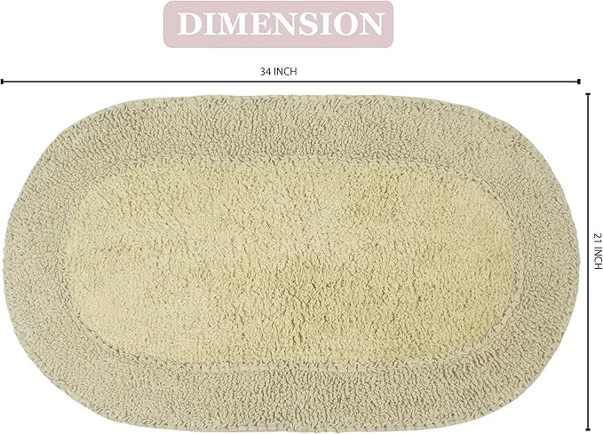 Home Weavers Double Ruffle Collection 100% Cotton Bathroom Rugs Set, Washable Rug, Extra Soft and Absorbent Bath Rug, Kitchen Mat, Bath Mat Set, Bath Floor Mat Non Slip, 21"x34" Rectangle, Sage