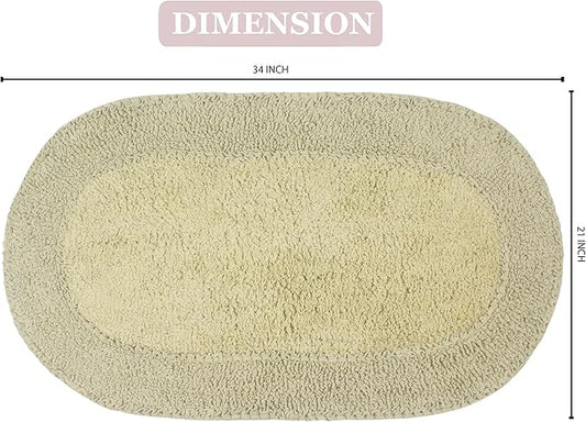 Home Weavers Double Ruffle Collection 100% Cotton Bathroom Rugs Set, Washable Rug, Extra Soft and Absorbent Bath Rug, Kitchen Mat, Bath Mat Set, Bath Floor Mat Non Slip, 21"x34" Rectangle, Sage