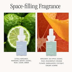 Pura - Smart Home Fragrance Device Starter Set - Pura 4 - Scent Diffuser for Home - Includes Fragrance Aroma Diffuser - Square Box, Pacific Aqua and Linens & Surf Scent Refills