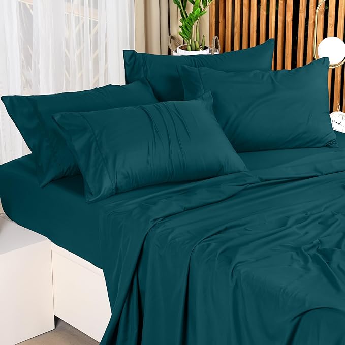 Utopia Bedding Queen Bed Sheets Set - 4 Piece Bedding - Brushed Microfiber - Shrinkage and Fade Resistant - Easy Care (Queen, Teal)