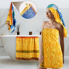 SEMAXE Luxury Bath Towel for Bathroom, 100% Cotton Towel with Hanging Loop, Soft & Absorbent, Gift Box Packaging, 55