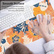 QIYI Large Desk Pad, Floral Mouse Pad Desktop Decor, Waterproof PU Leather Desk Cover Protector, Desk Accessories for Office Home Work Writing Gaming 31.5