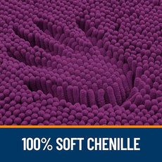 OLANLY Bathroom Rugs 44x24, Extra Soft Absorbent Chenille Bath Rugs, Rubber Backing Quick Dry, Machine Washable Bath Mats for Bathroom Floor, Tub and Shower, Home Decor Accessories, Purple