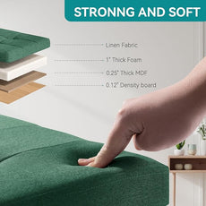 BRIAN & DANY Small Ottoman with Storage, Small Storage Ottoman, Folding Foot Stool with Wood Legs for Living Room and Bedroom Linen Rest Seat, 12.6