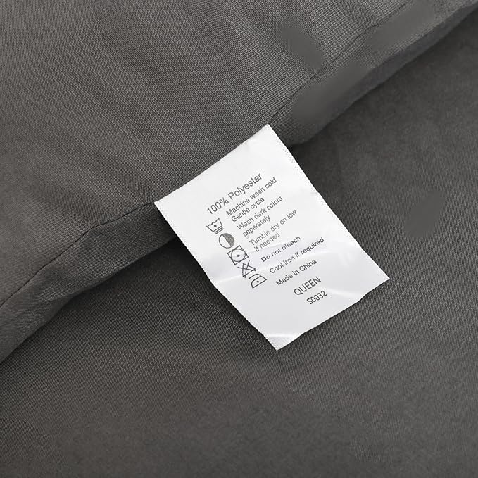 ROSGONIA Comforter Full Size for Girls Boys Teens Charcoal Grey, 3pcs(1 Dark Grey Comforter & 2 Pillowcases) Lightweight Dorm Bedding for All Season