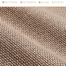 PADOOR Non-Slip Bath Mat With Rubber-Backing, Braided Absorbent Machine Washable Thin Rug, Quick Dry, Fits Under Door, for Bathroom Floor, 20''x32'' Beige