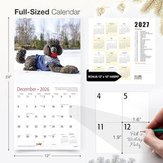 RED EMBER Poodles 2026 Wall Calendar 12 Month | 12