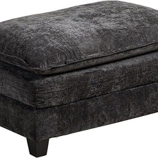 SoarFlash Chenille Sectional Sofa Ottoman,Black