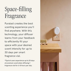 Pura Mini Smart Fragrance Diffuser for Small Spaces Adjustable Smart Home Device with LED Light & Automatic Vial Detection - Includes 1 Scent Refill; Lemon