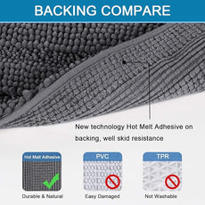 H.VERSAILTEX Bath Mats for Bathroom Non Slip Extra Thick Chenille Striped Bath Rug 24