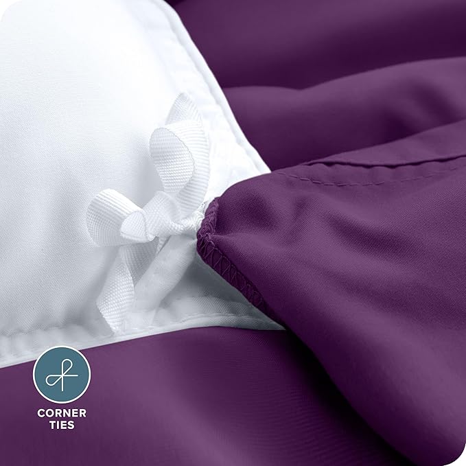 Bare Home Bedding Duvet Cover King Size - Premium 1800 Super Soft Collection - Lightweight, Cooling - Soft Breathable Bedding Duvet Cover (King, Plum)