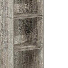 Furinno LUDER Book Shelf, 5-Tier Modern Bookshelf, Bookcase with 1 Door Storage Cabinet, 9.3 x 12 x 52, for Living Room, Bedroom, Home Office, French Oak