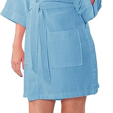 Turquaz Lightweight Short Robes For Women Waffle Kimono Bathrobe - Soft, Fast-Drying, Long-Lasting Cotton Blend