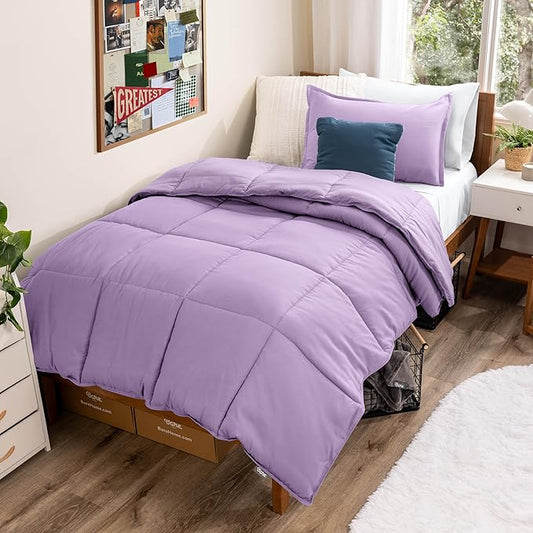 Bare Home Comforter Set - Extra Long Size - Ultra-Soft - Goose Down Alternative - Premium 1800 Series - All Season Warmth (Twin/Twin XL, Lavender)