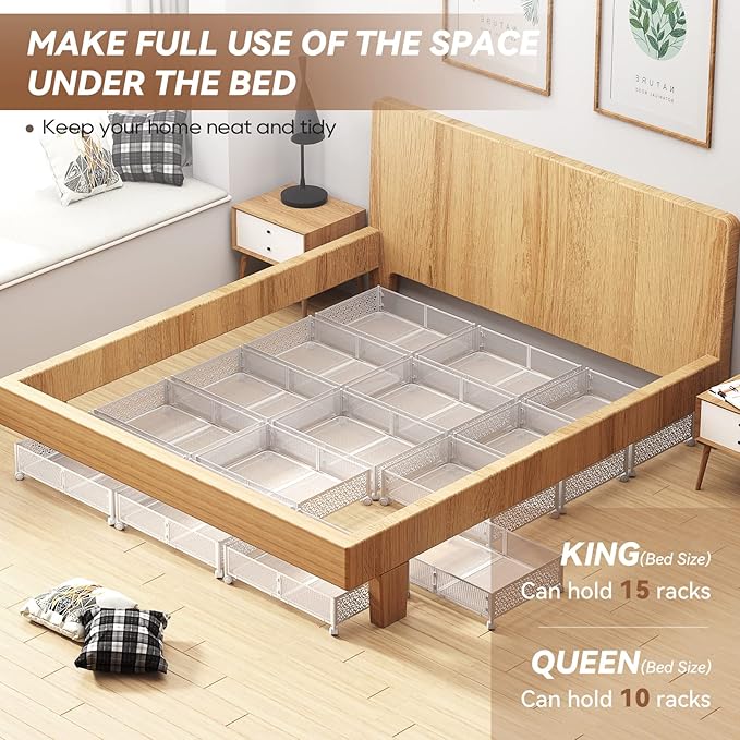 Under Bed Storage, Under the Bed Storage Containers with Wheels, Under Bed Shoe Storage Organizer Drawer for Bedroom Clothes Shoes Blankets -2Pack