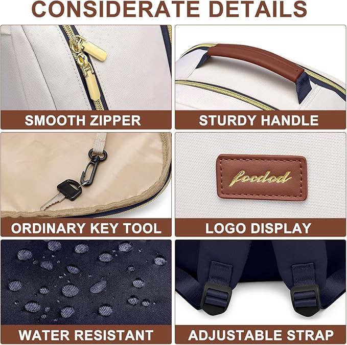 Laptop Backpack for Women Bookbag: 15.6 inch Work School Backpacks with Pouch Pocket for Large Capacity Cup & USB Charger College Book Bag Travel Business Nurse Teacher Bookbags Anti-theft Back Pack