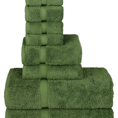 Chakir Turkish Linens | Hotel & Spa Quality 100% Cotton Premium Turkish Towels | Soft & Absorbent (8-Piece Towel Sets, Moss)