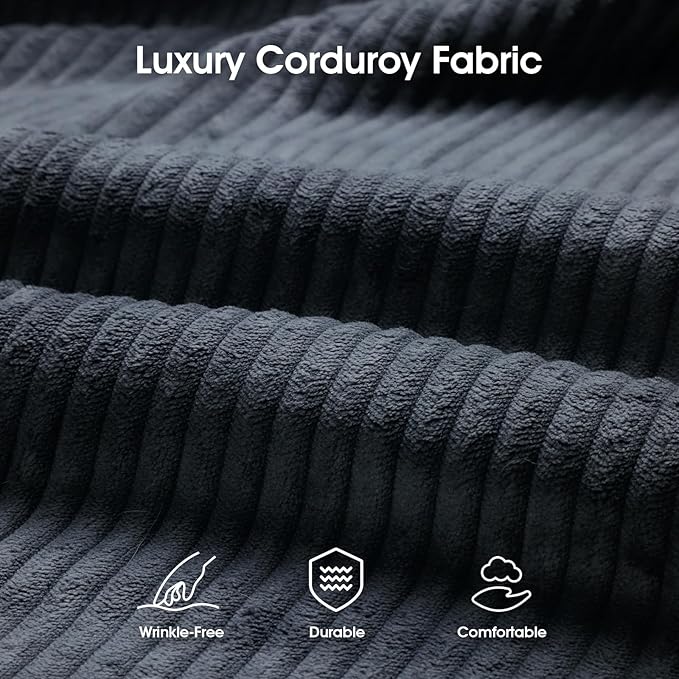 Futon Sofa Bed, 4 in 1 Multi-Functional Futon Couch with Adjustable Backrest, 75 inch Convertible Sleeper Sofa Bed and Recliner Lounge, Corduroy Loveseat for Living Room, Apartment, Black