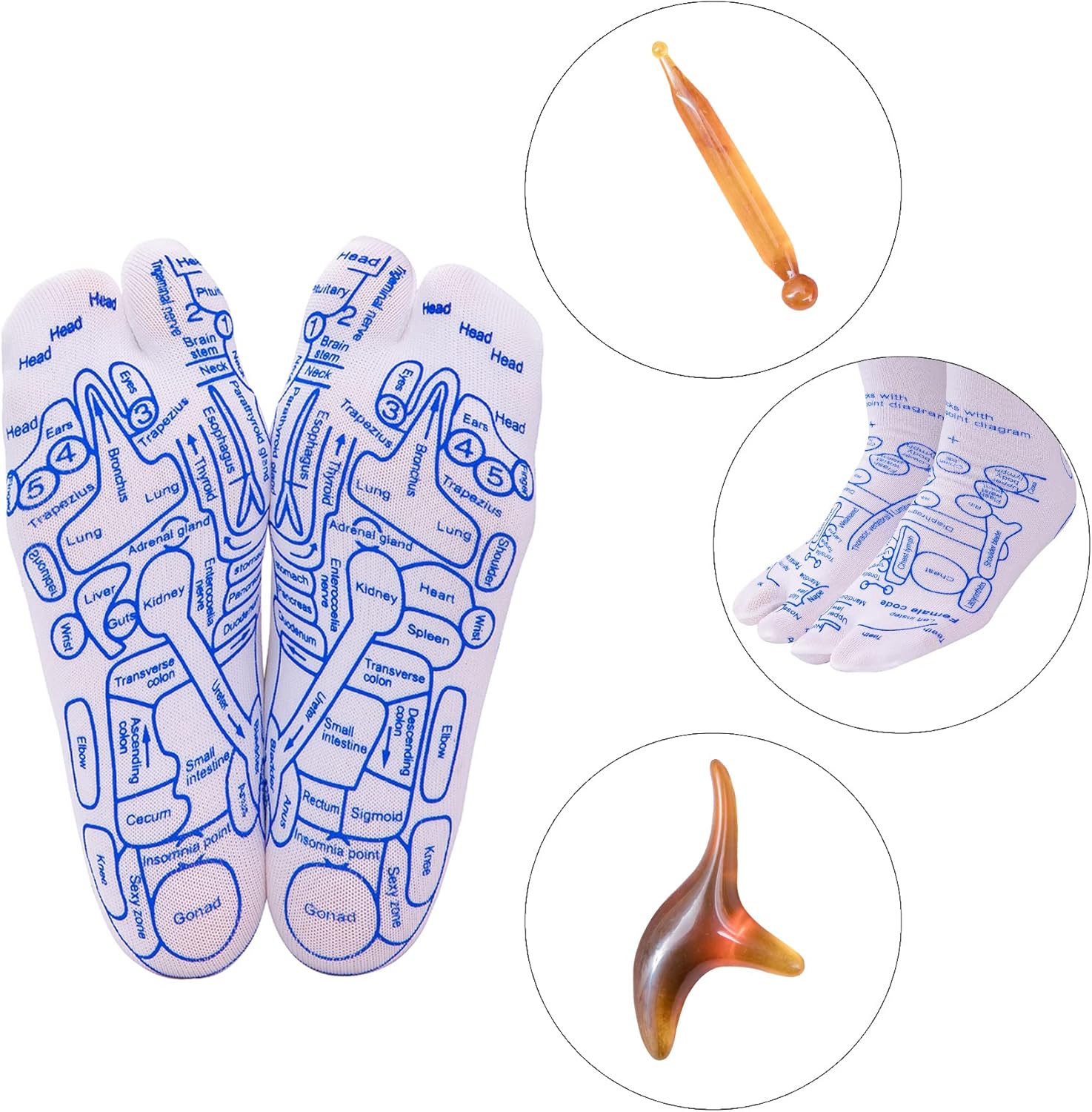 Broman Reflexology Socks with Trigger Point Massage Tool, Foot Pain Relief Remedy for Foot Massage,Women's Size Dormly
