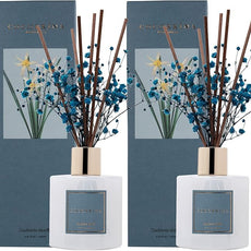Cocorrína Premium Reed Diffuser Set with Preserved Baby's Breath & Cotton Stick Cashmere Vanilla 2 Packs, 6.7oz Scent Fragrance Oil Diffuser for Bedroom Bathroom Home Décor