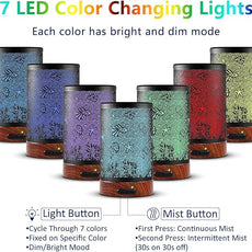 Aromatherapy Essential Oil Diffuser 150ml- Electric Cool Mist Aroma Diffuser with Intermittent Mode, Auto Shut-Off Protection, 7 Colors Changing LED Light for Home Office Decor & Gift (Sea)