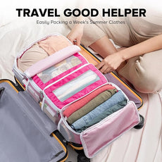 Suitcase Organizer, Travel Luggage Organizer Hanging Shelves Packing Cube Closet/Collapsible Portable Travel Organizer for Carry-on