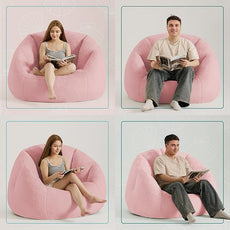 Giant Bean Bag Chair for Adults - Comfy Plush Round Shell Soft Accent Chair, Oversized Cozy Lounge Floor Sofa Reading Chair, Mini Couch for Living Room, Bedroom & Game Rooms, Dorm, Pink