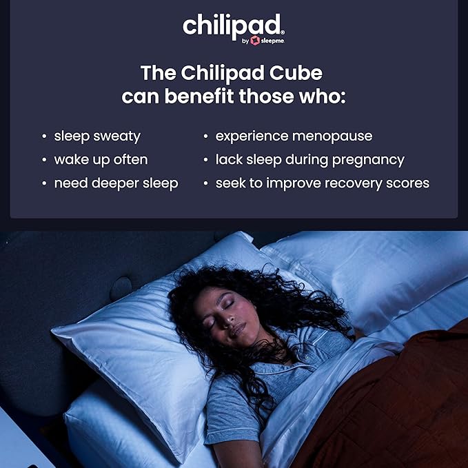 Chilipad Cube Bed Cooling System - Cooling & Heating Mattress Topper, Dual Zone Individual Bed Temperature, Cool Sleep Enhancement, Temp Range of 60-115°F, WE King Bedsize (76"W x 80"L), Model: CP515