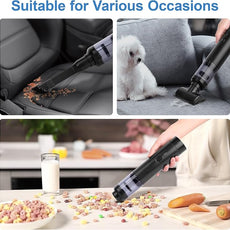 Handheld Vacuum Cleaner Cordless, Desk Vacuum Cleaner Compressed Electric Air Duster 12000Pa Suction, Portable Vortex Vacuum Dust Buster Air Blower for Computer, Keyboard, Car, Pet Hair Cleaning