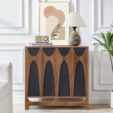 Sideboard Buffet Cabinet with Storage, 31.5” Mid Century Modern Storage Cabinet with Adjustable Shelf and 2 Doors for Dining Room, Living Room,Entry