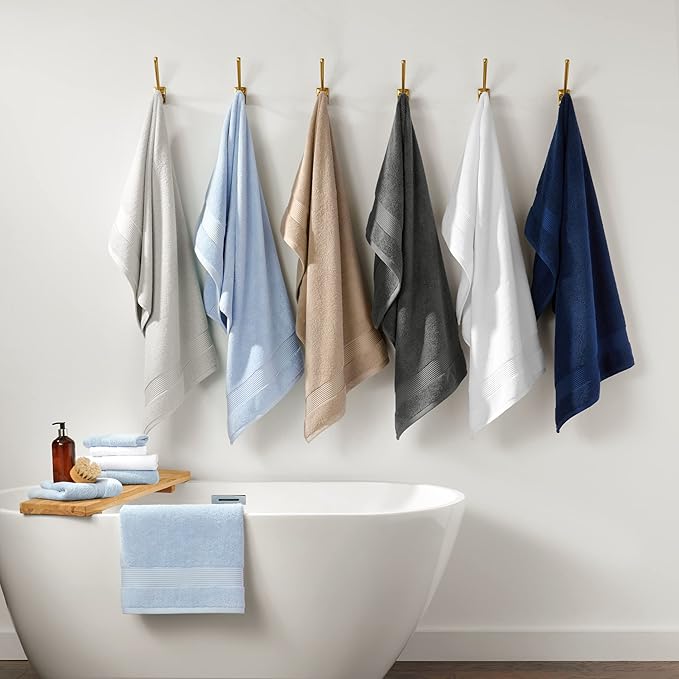 Arkwright Bath Towels Set of 4 - (Bulk Case of 24) Super Soft 100% Cotton, 600 GSM Quick Dry & Absorbent, Luxury Bathroom Essentials for Hotels, Spa, Hosts, and Vacation Rentals, Eucalyptus Green