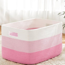 Blanket Basket,Rectangle Woven Baskets for Storage,65L Laundry Basket for Decorative Nursery Blanket,Toys,Dirty Clothes and Magazine in Shelves,Baby Room,and Living Room