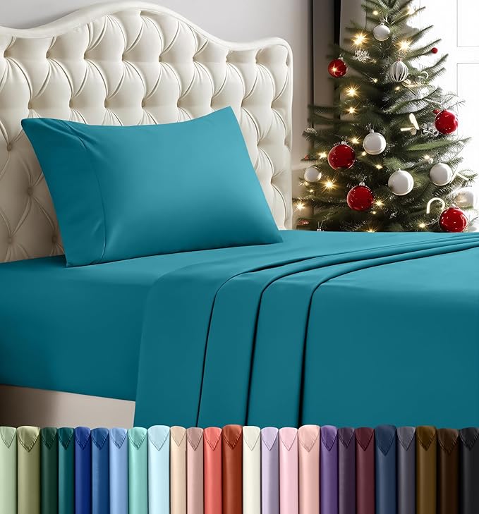 Utopia Bedding Twin Sheet Set – 3 Piece Bed Sheets for Twin Size Bed, Soft and Breathable Microfiber, Includes 1 Fitted Sheet, 1 Flat Sheet and 1 Pillowcase (Denim Blue)
