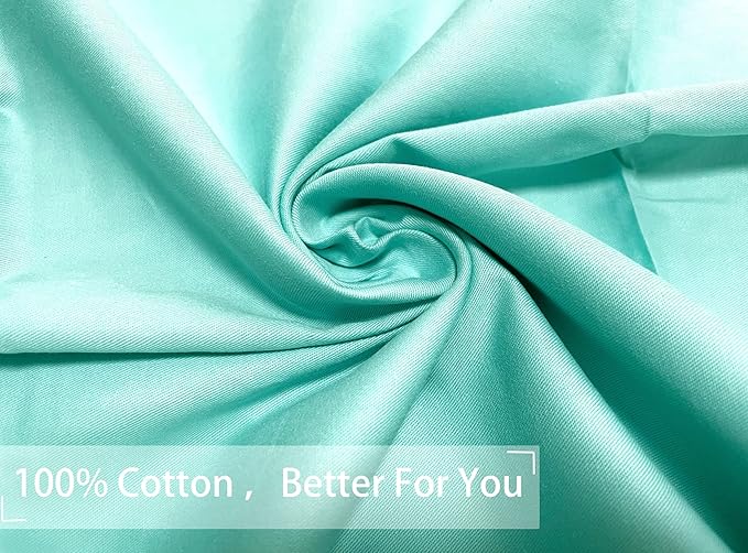 iMaylex Soft 100% Egyptian Cotton Zipper Pillow Case, Cozy and Lightweight Pillowcase, Easy Care, Cyan, Body, 20'' x 48''