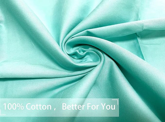 iMaylex Soft 100% Egyptian Cotton Zipper Pillow Case, Cozy and Lightweight Pillowcase, Easy Care, Cyan, Body, 20" x 54"