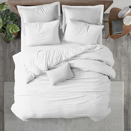 Kotton Culture 3 Pc Duvet Cover King Size Set-100% Egyptian Cotton Sateen 600 Thread Count Ultra Soft Premium Durable Comforter Cover Zipper Closure & Corner Ties - (White, 102" X 94")