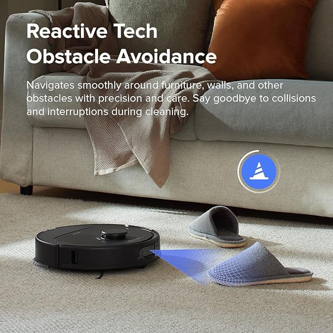 roborock Qrevo S Robot Vacuum and Mop, Self-Drying, Auto Mop Washing, 7000Pa Suction, Self-Emptying & Refilling, 10mm Mop Lifting, Black (Renewed)