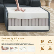 105''Sectional Cloud Couch with L Shaped Chaise,Modern Modular Sectional Sofa,Comfy Sectional Couches for Living Room,Bedroom,Apartment(Dark Grey, 105''W Right Facing Chaise)