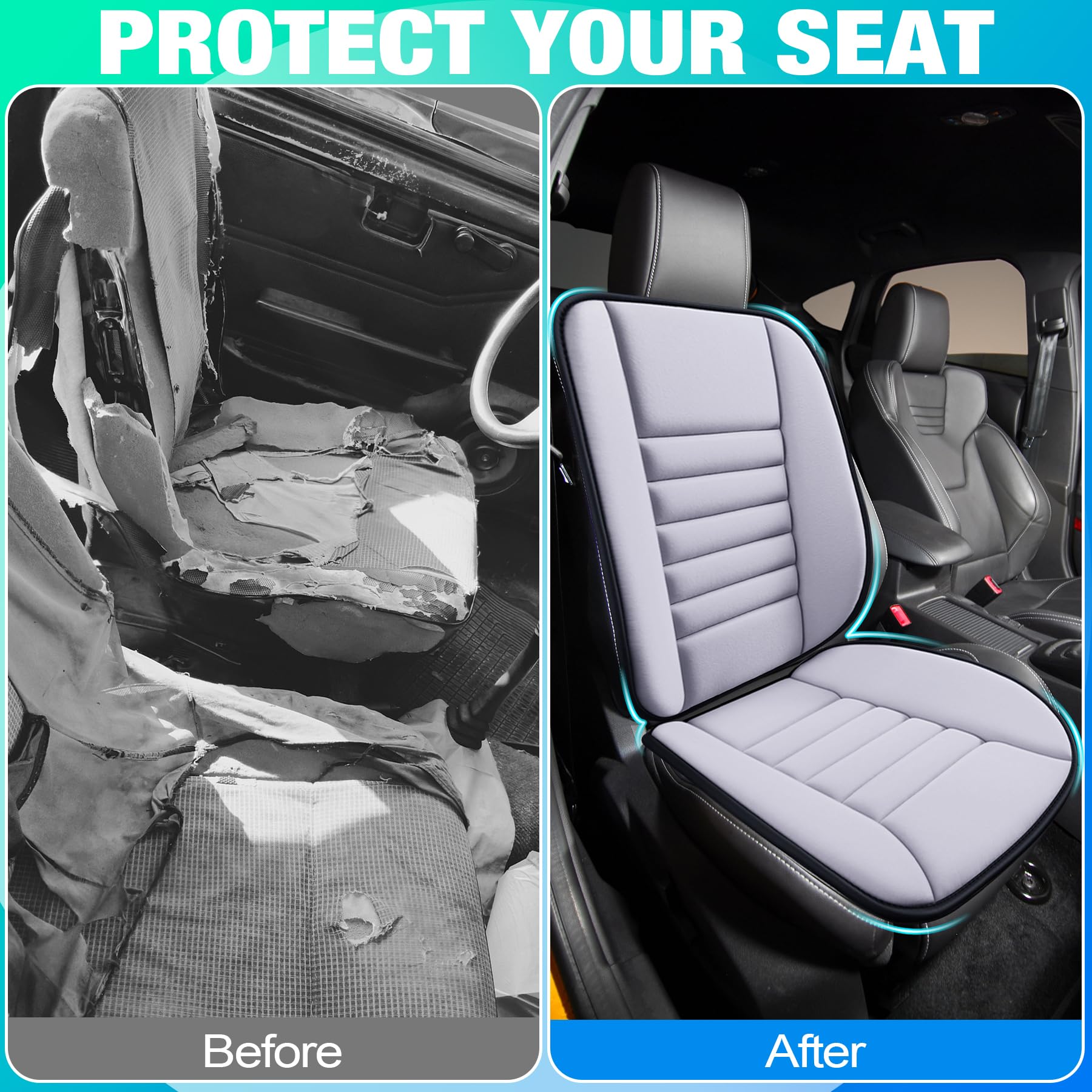 MYFAMIREA Truck Seat Cushion, Memory Foam Trucker Seat Cushion for Truck Driver Long Sitting with Adjustable Strap, Back Support and Pain Relief for Trucker Driving Car Office Chair and Pain Dormly