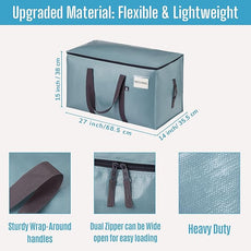 VENO 12 Pack Moving Bags, Upgraded Heavy Duty, Moving Boxes Alternative, Packing Storage Supplies for Dorm Room Essentials with Zipper for Clothes, Large Totes for Packaging (Light Blue, 12 Pack)