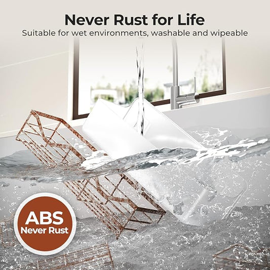 Orimade Shower Caddy 3-Pack, No-Drill Adhesive Shelves for Bathroom, Rustproof ABS Storage Organizer Set, Clear