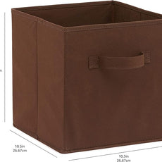 Amazon Basics Cube Organizer Storage Bins Handles, Collapsible Fabric, Pack of 6, 10.5
