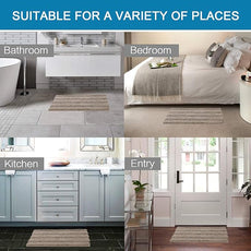 H.VERSAILTEX Bath Rugs for Bathroom Non Slip Bath Mats Extra Thick Chenille Striped Rug 20