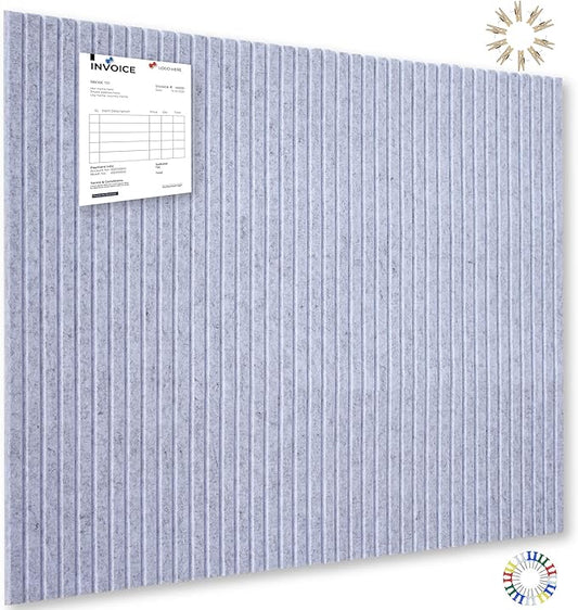 Large Cork Board Alternative-12 Pcs Self-Adhesive Felt Bulletin Board Tiles, Felt Pin Board Cork Board Tiles for Home Office Wall Decor, Tack Board 47"x35" (Light Grey